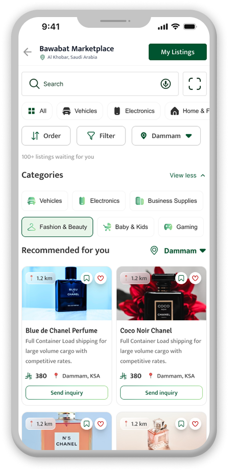 Bawabat marketplace on mobile